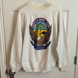 Vintage 1991 American Memorabilia Operation Desert Storm White Crewneck Sweater